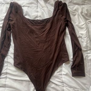 Wundermost Ultra-Soft Nulu Square-Neck Long-Sleeve Bodysuit